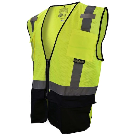 SV75B-2 Black Bottom Self-Extinguishing Surveyor Vest